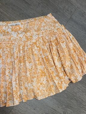 Laura Ashley • Floral Pleated Athletic Mini Skort (Mustard Yellow)